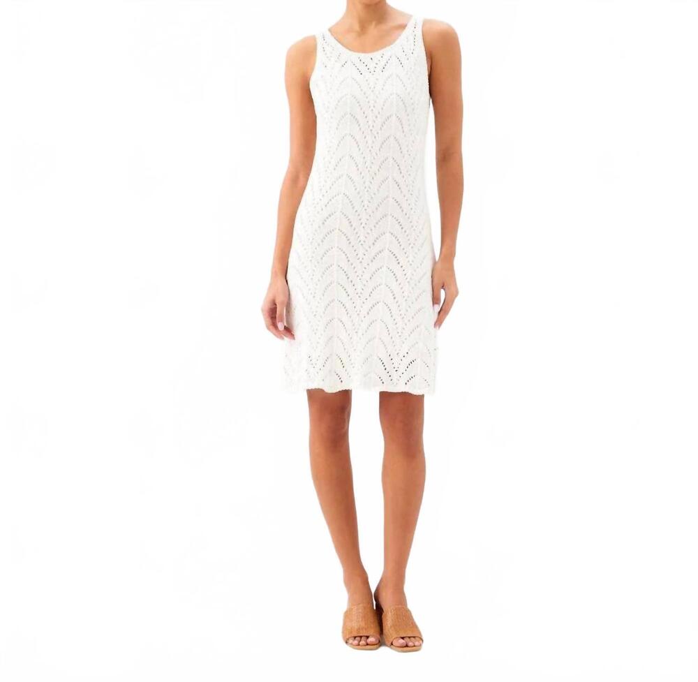 NEW KAREN KANE sleeveless crochet dress in off white